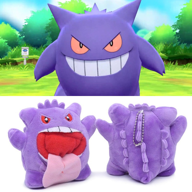 Serta Mainan Gengar Lembut Playful Dengan Fuzzy Mulut Elastis Dan Tekstur