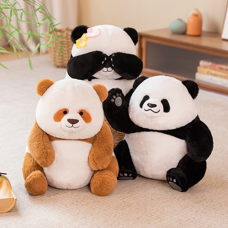 Panda Plushie Realistis Dan Lucu Bahan Lembut Dan Halus Ideal Untuk Di Cuddling