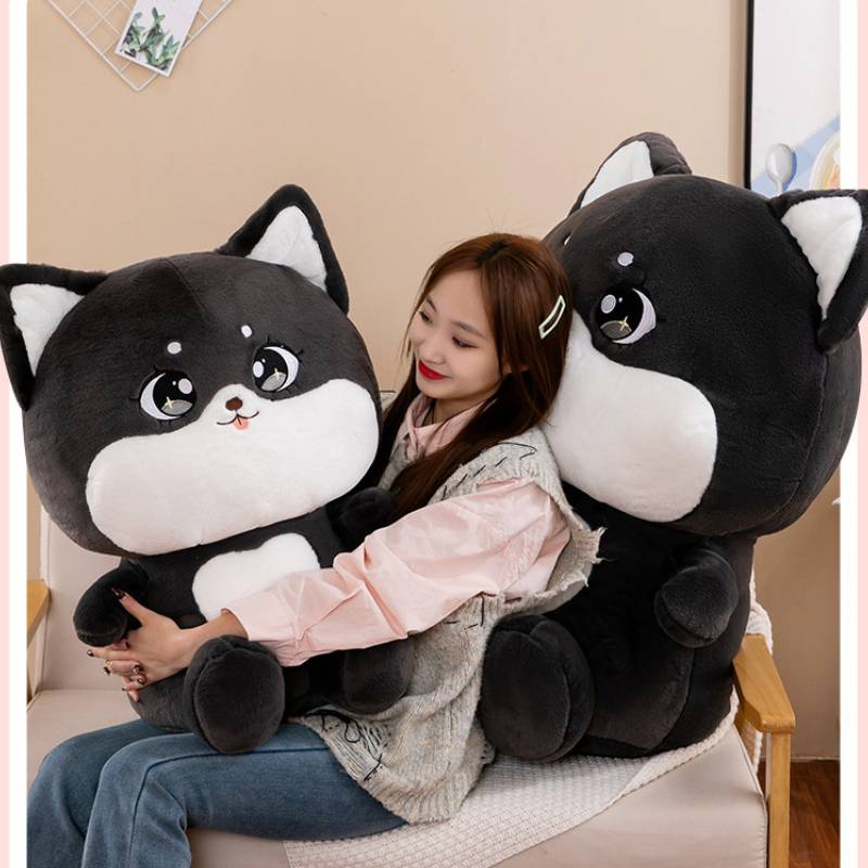 Bantal Boneka Kucing Hitam Lembut Dan Halus Kartun Plush Cocok Untuk Anak Pendamping Hebat Untuk Tidur Dan Santai