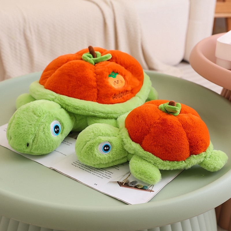 Plush Persimmon Turtle Bergaya Kartun Ideal Untuk Anak-Anak Dan Kolektor Mainan Kura