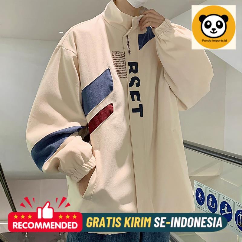 Jaket Pria Premium Jaket gaya Amerika musim gugur pribadi fashion jaket pria baru terlalu besar Chin