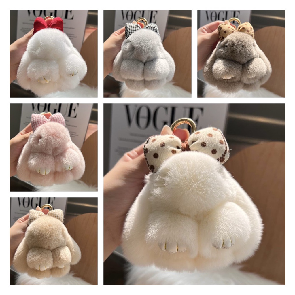 Kelinci Bulu Bunny Pendant Mobil Gantungan Kunci Tas Gantung Mainan Mewah Ornamen Hadiah