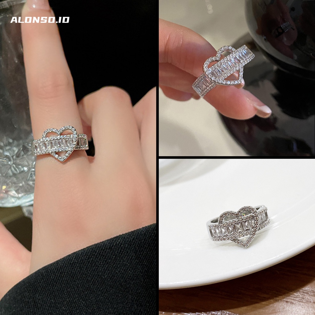 Aksesoris Cincin Love Zircon Ringan Mewah Dan Simple