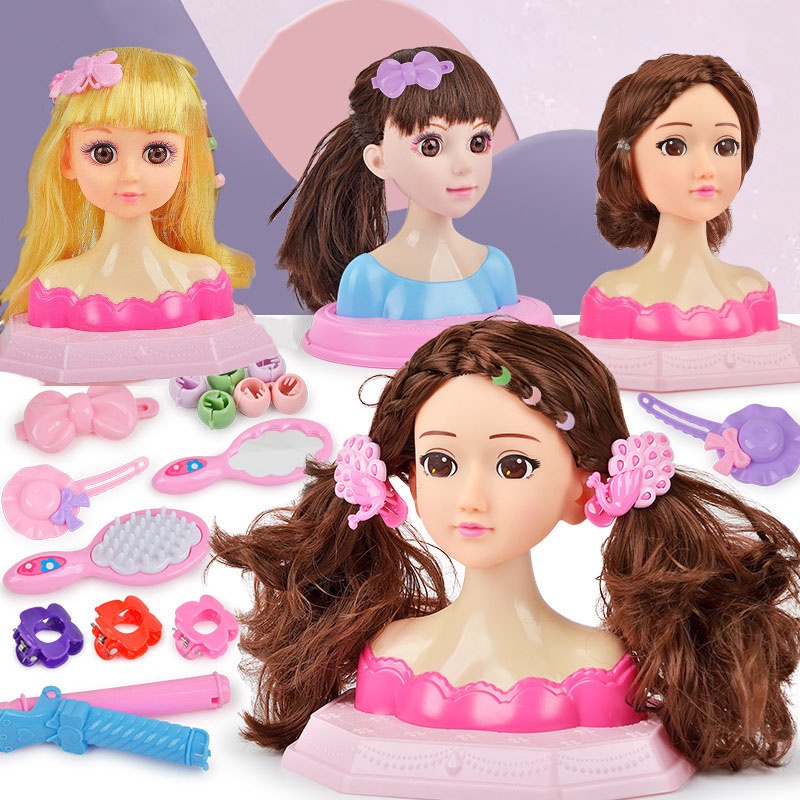 Setengah Tubuh Simulasi Boneka Barbie Make up Rambut Dikepang Putri Bermain Rumah Mainan