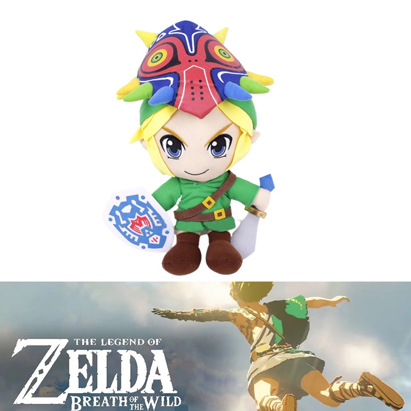 Legend Of Zelda Breath Of The Wild Link Mainan Mewah Dengan Topeng 30cm