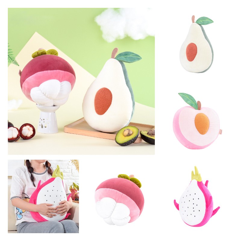 Metoo Watermelon Plush Toy Pillow Untuk Anak, Bantal Desain Buah Boneka Lembut Kristal