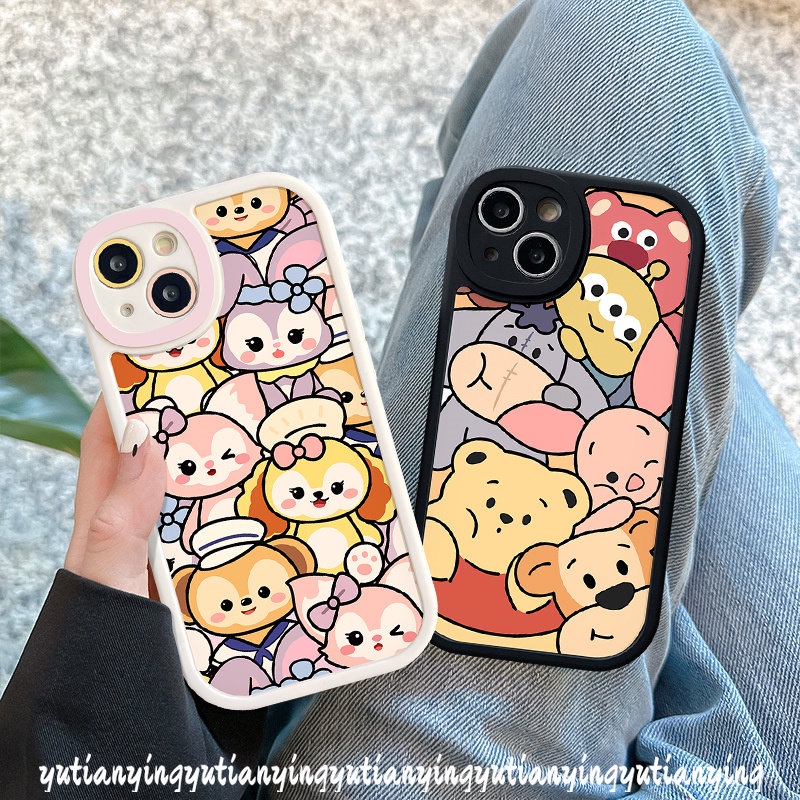 IPHONE Lovely Disney Friends Case Untuk Iphone11 7Plus XR 7 8 6 6s Plus X XS 13 14 12 Pro MAX XS MAX SE 2020kartun Winnie the Pooh Tigger Piglet Beruang Strawberry Lucu Manyo Soft Cover