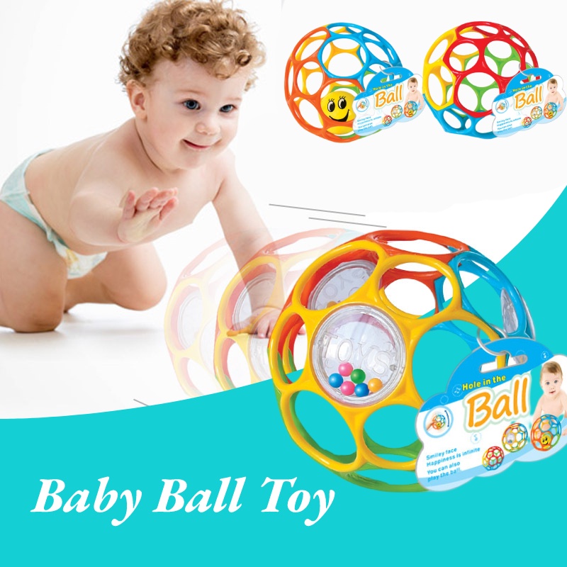 Soft Tpu Baby Teething Ball Colorful, Gripping, Merangkak Dan Mainan Pengembangan Sensorik Dengan Bola Rolling Kecil