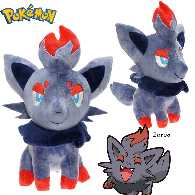 Mainan Plush Zorua 12-inci Empuk Dan Tahan Lama Untuk Bermain Sehari-Hari Dan Dekor.