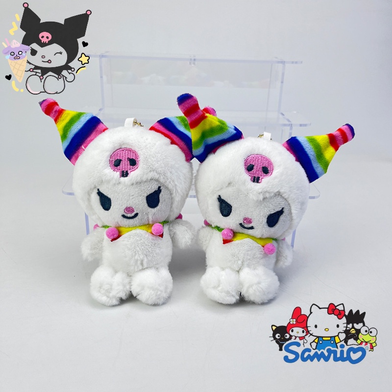 Gantungan Kunci Plush Rainbow Warna-Warni Untuk Tas Ransel Dan Hadiah Boneka Kuro Lomi