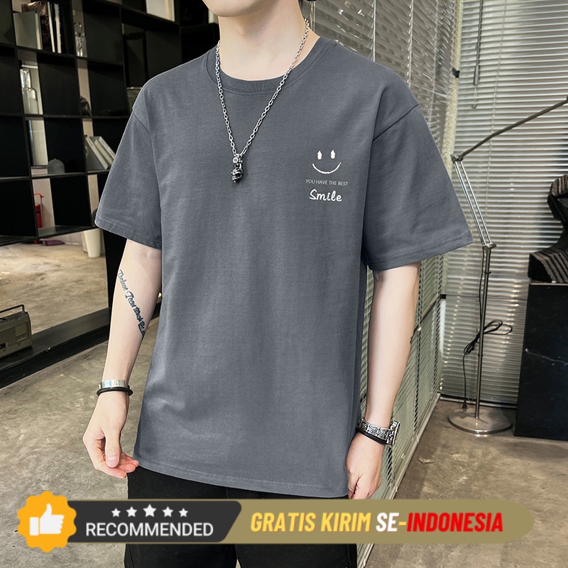 Kaus Pria Premium Baju kayu murni pria musim panas T-shirt lengan pendek Baju kayu pria T-shirt pria