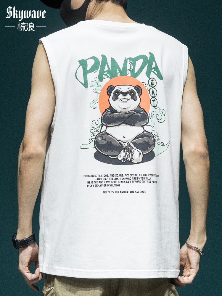 KAOS COTTON  PRIA Summer Cotton Tank Top Men's Loose Size Sleeveless T-shirt Casual Sports Sweatshir