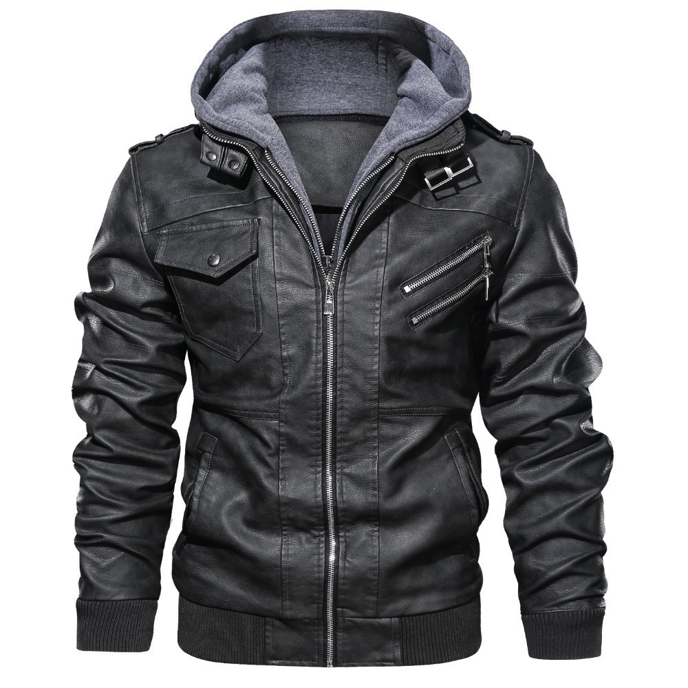 JACKET RACING Euro Fashion Motorcycle Leather Jacket Men's Zipper PU Jacket Autumn Men's Leather Jac