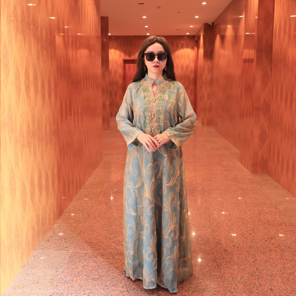 Gamis Import  ZAB191 Women's Dubai Arabian Dress Evening Fashion Texture Robe  Import