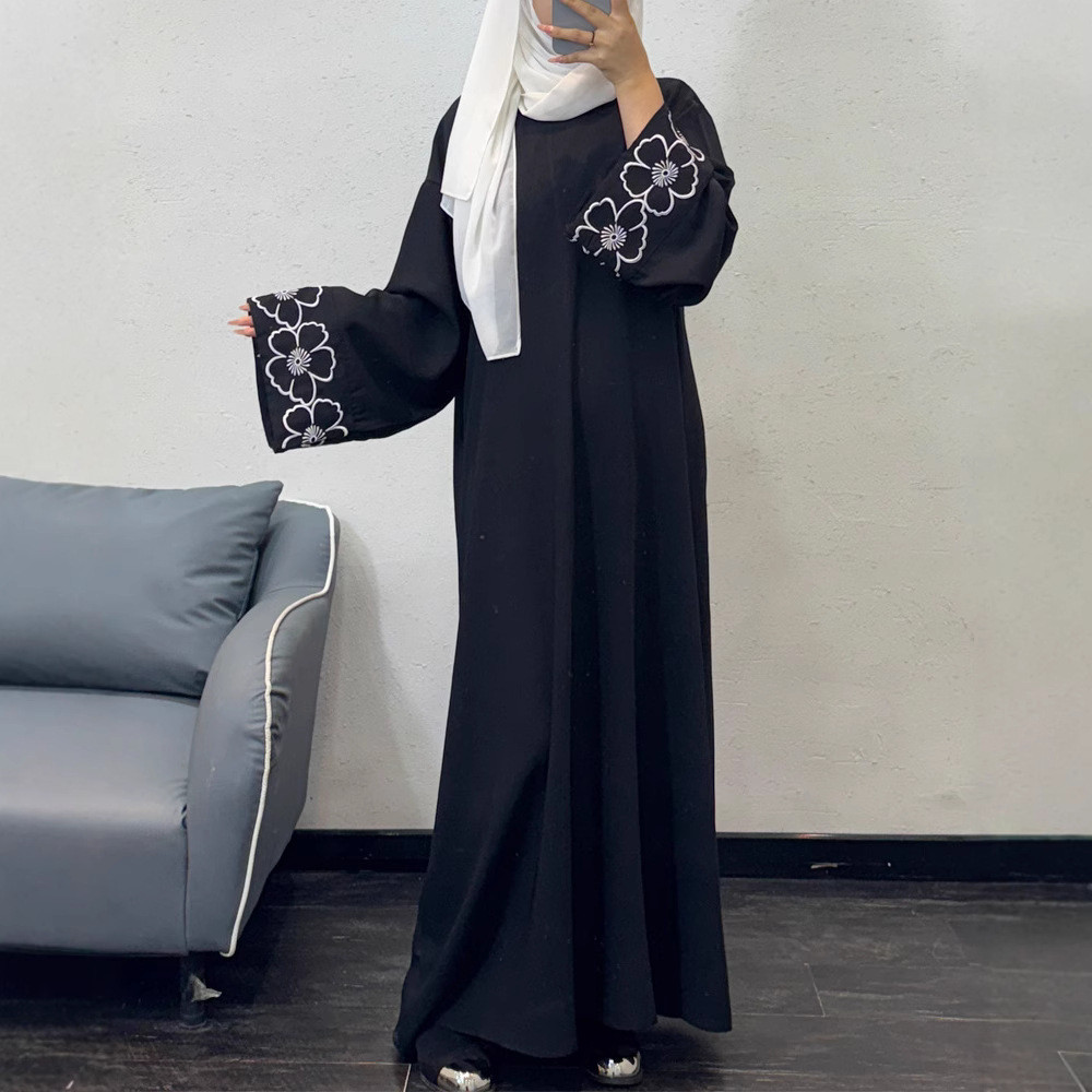 Gamis Import  F435 Dubai Arab Embroidered Fashion Abaya Robe Long Skirt  Import