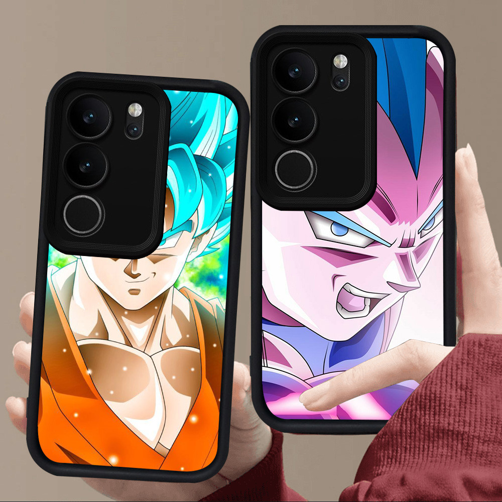 E12 Dragon Ball Goku Casing untuk Silikon Hitam VIVO V40 V29 V29E Y81 Y300 Y100 Y29 V27E Y81s V27 Y2