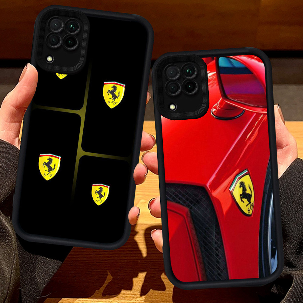 S43 Ferrari Casing untuk Samsung A04 A05 F04 A04E M04 J7 A22 A12 A06 A07 J2 Prime Pro 5G hitam
