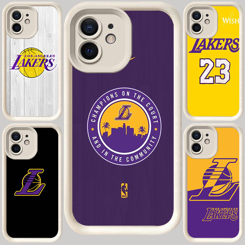 M-121 Lakers Putih Casing untuk iPhone 11 X XR 12 Mini 15 XS Pro Max