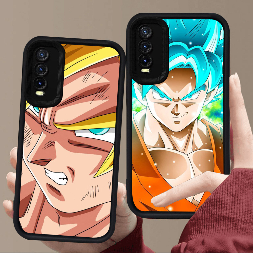 E12 Dragon Ball Goku Casing untuk Silikon Hitam VIVO Y20 Y20s Y66 V15 Y83 Y400 S1 Pro Y12s Y11s Y20i