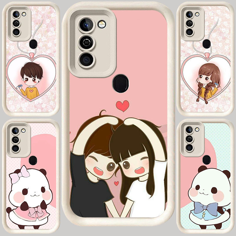 M-92 Couple Pictures Putih Casing untuk Infinix HOT 8 11 12 10 Smart 5 6 Play Plus