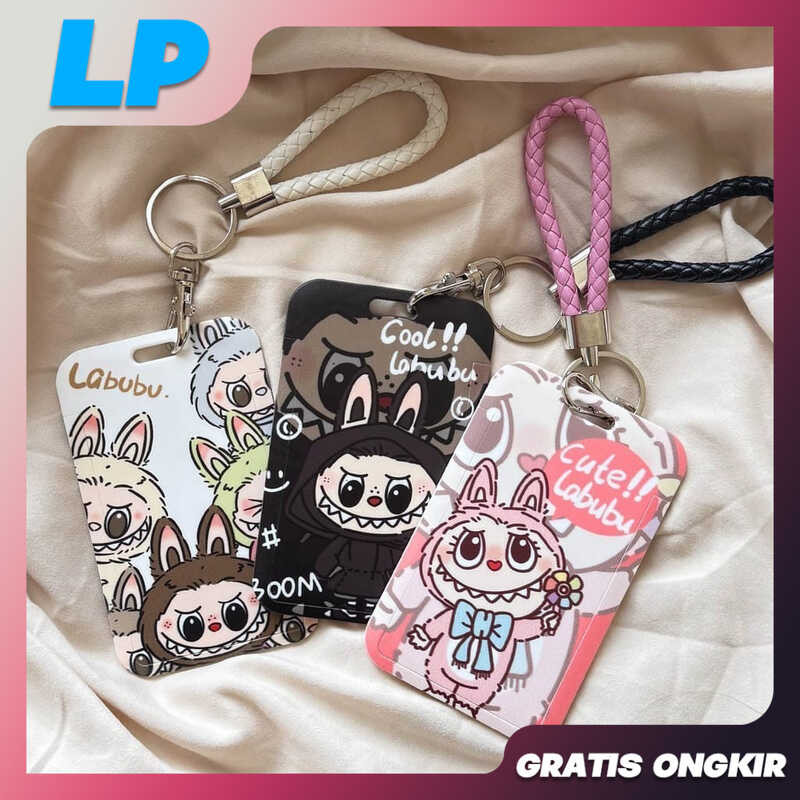 

LAAPAKA NAME TAG ID CARD LAYARD HOLDER MOTIF LABUBU KAWAII UNTUK KARTU DAN PHOTOCARD CUTE