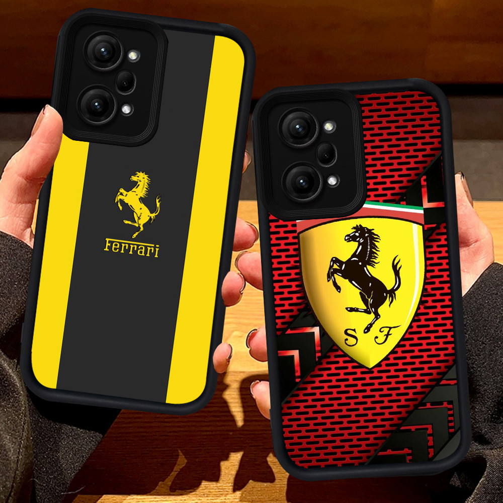 S8 Ferrari sports car Casing untuk Xiaomi Redmi POCO 14T Note 14 F6 12 F5 X5 Pro 5G hitam