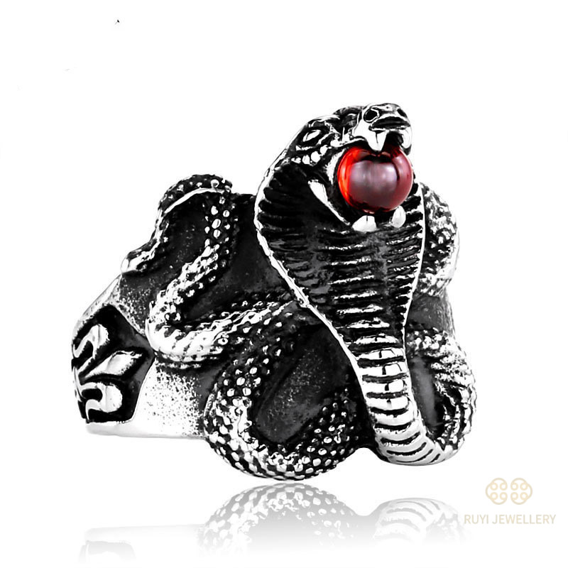 Cincin Ular Perak Thailand Retro Grosir Cincin King Cobra Pembukaan Cincin Pria dan Wanita Pabrik H