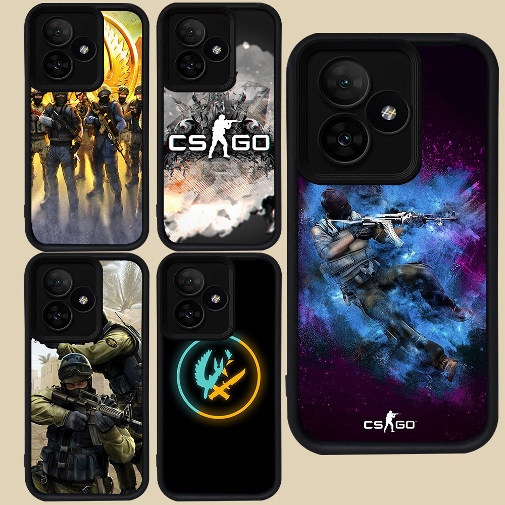 Hitam Casing untuk Realme C53 Note 60 C31 C63 Narzo 50A C61 C35 C55 C33 C51 50 C67 GT 6 Prime 5G R12