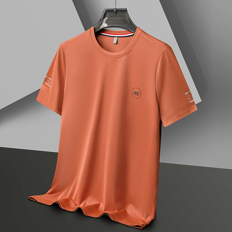 Kaos  2024 musim panas baru pria lengan pendek t-shirt mode kasual top muda wafer bundar kerah minim