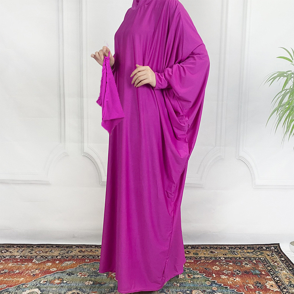 Gamis Import  Gadis wanita berpakaian kuat warna Hoodie dengan Paket kecil susu sutra Bat Sleeve Clo