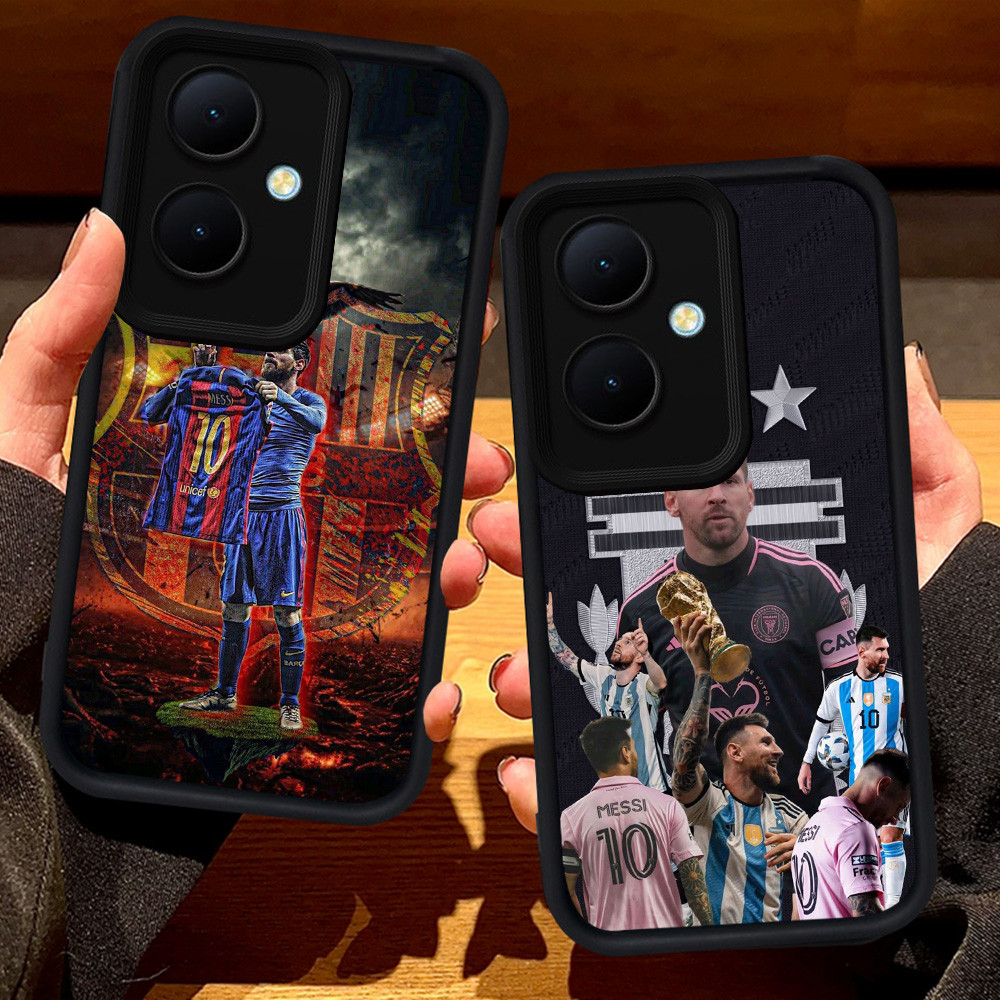 S42 Messi 10 Casing untuk OPPO Reno 11F 10 13F 8T 11 Pro 5G hitam