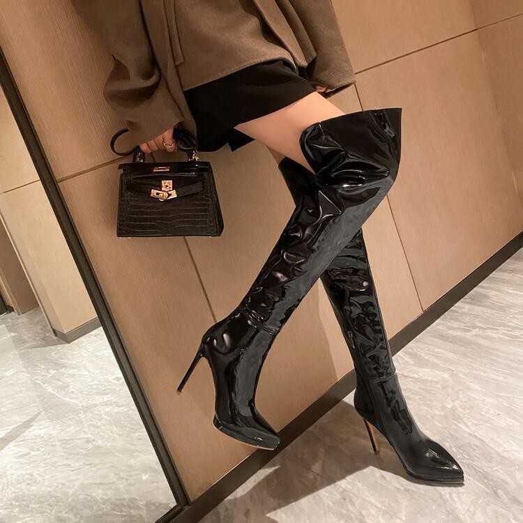 Sepatu Heels Wanita Import  Baja pipa tarian lucu tumit halus ukuran hitam membenci langit tinggi ca