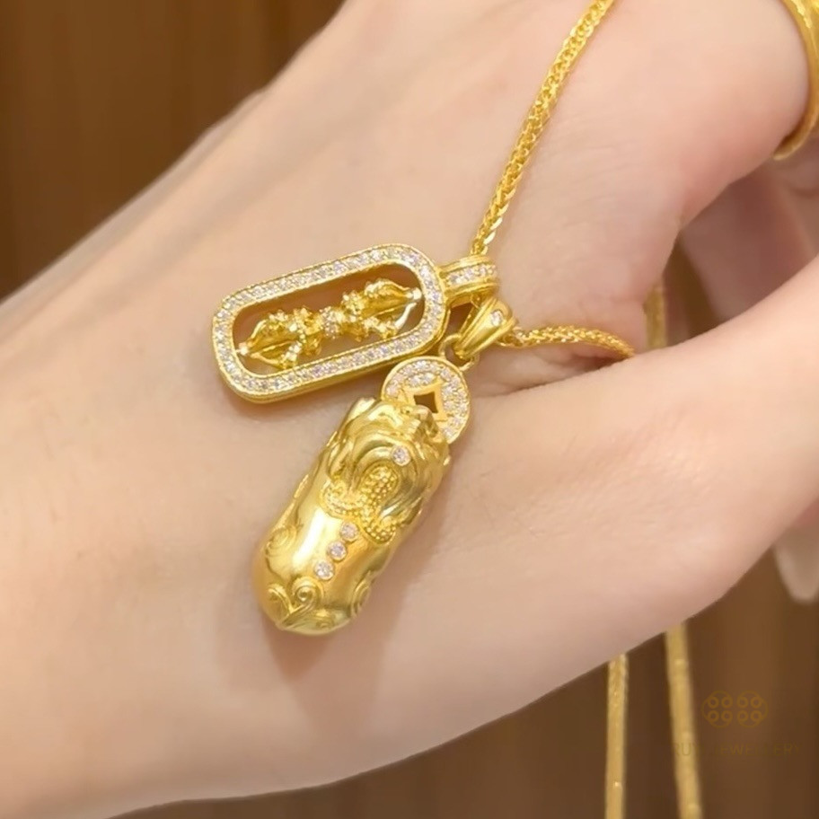 Gaya panas Wei Xue gaya yang sama retensi warna tinggi metode kuno kalung liontin Pixiu Vajra akses