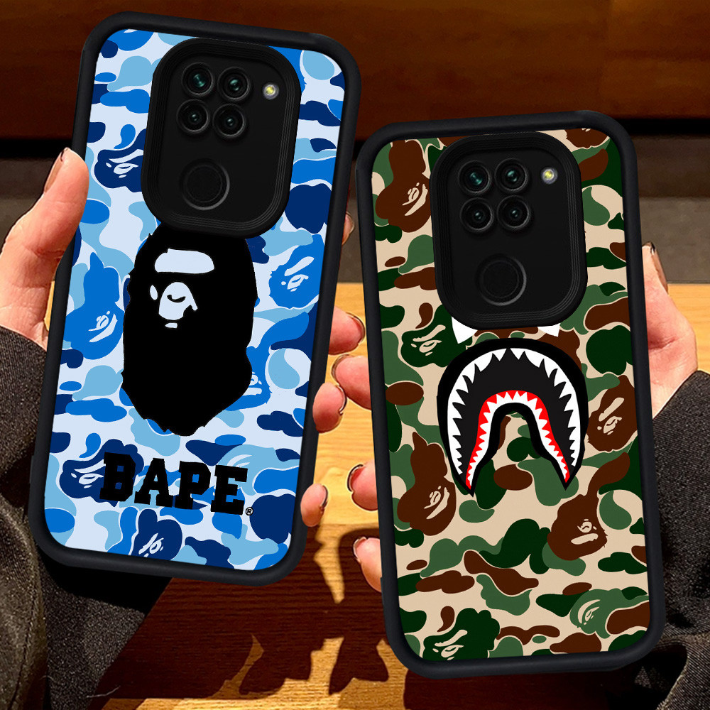 S99 Bape Shark Casing untuk Xiaomi Redmi Note 9 9S 8 Pro Max hitam