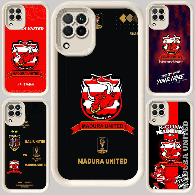M-107 Madura United FC Putih Casing untuk Samsung A04E A04 M04 J7 Pro A12 A22 F04 A05 J2 Prime A06 A
