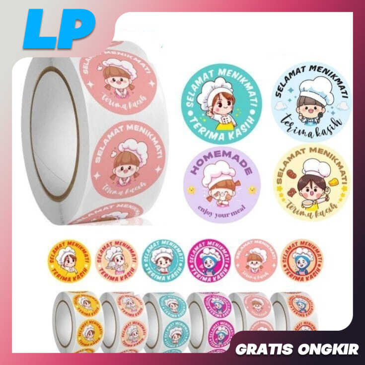 

LAAPAKA STICKER JUALAN THANK YOU 500 LABEL STIKER TERIMA KASIH MOTIF BERANEKA RAGAM CANTIK