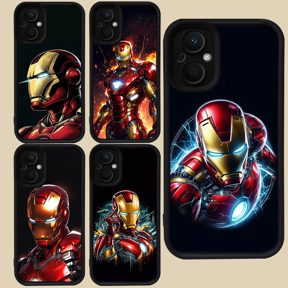 Hitam Casing untuk OPPO Reno 7 8 7Z Find X5 Lite 8Z 5G R26 Iron Man