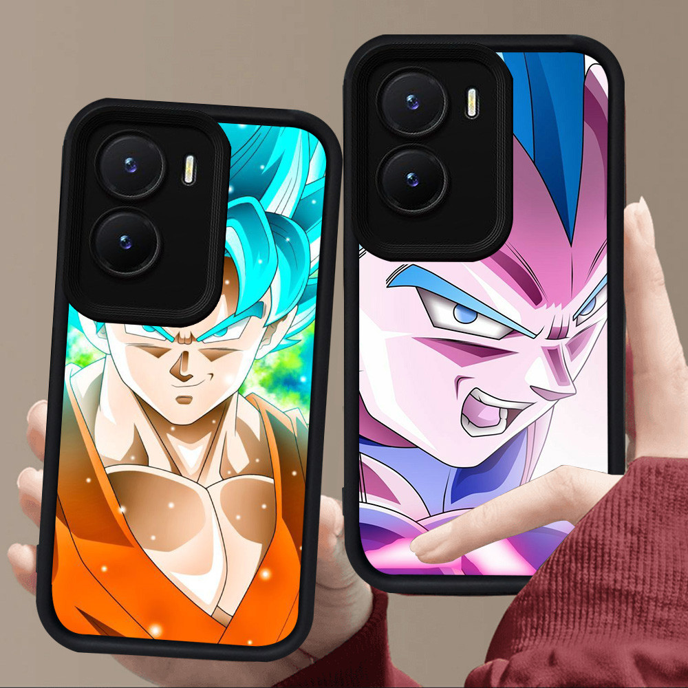 E12 Dragon Ball Goku Casing untuk Silikon Hitam VIVO Y35 IQOO Z9X Y56 Z9 Y22s Y75 Y15a Y15s Y55 Y01 
