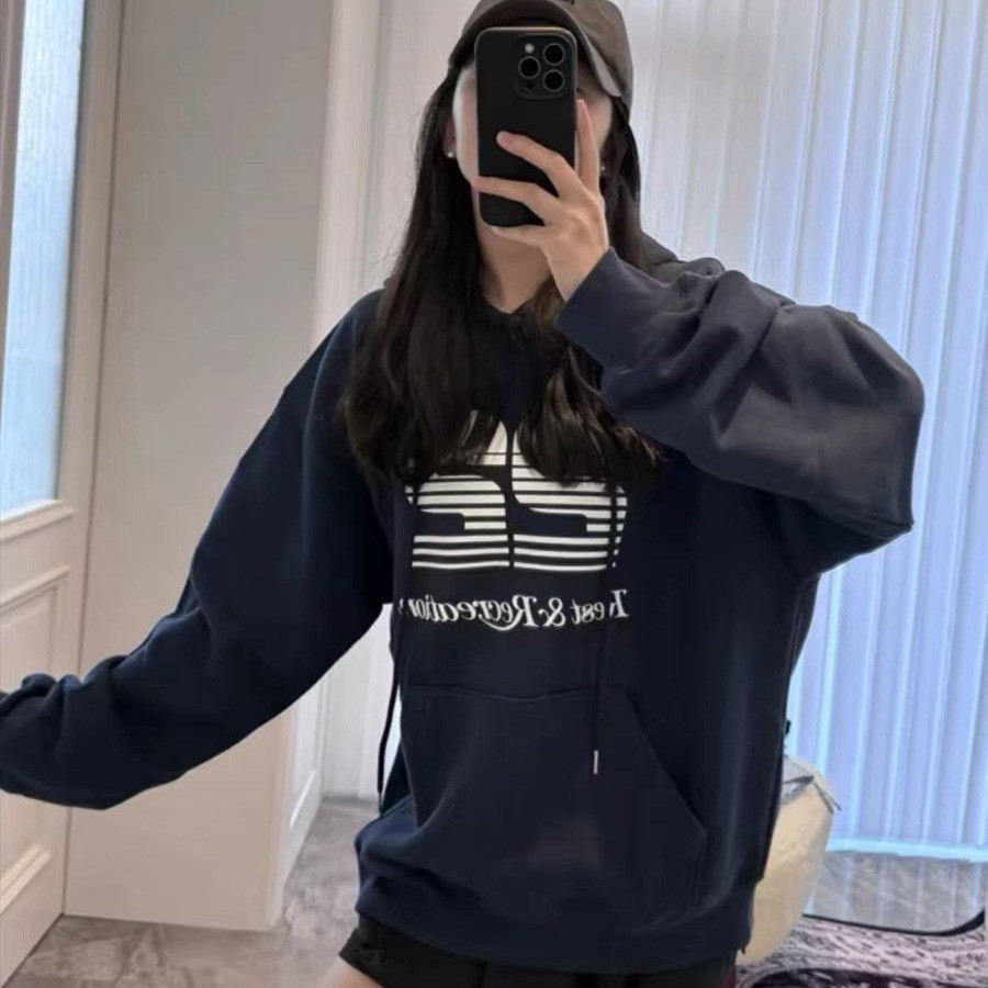 Pakaian wanita pria Korea restandrecreation topi baju penjaga sederhana huruf tali pasang merek ceta