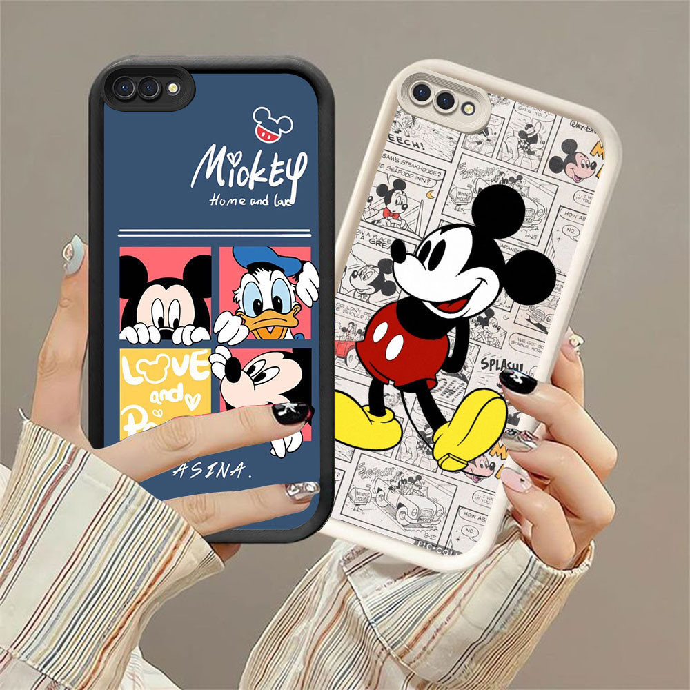 CK-22 Mikey Mouse Silikon Mewah Casing untuk OPPO A5 A3S A1K A12E Realme C2 C2s 14 14T A5X A5 5G