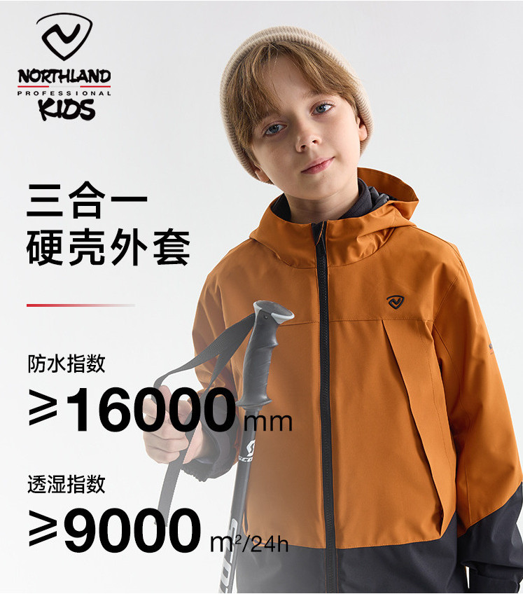 Northland anak-anak 3-dalam-1 2024 baru gugur musm dngn luar ruangan angn menyerang jaket menebal to