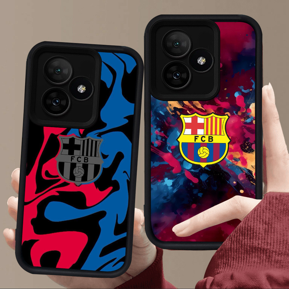E128 FC Barcelona Casing untuk Silikon Hitam Realme Note C31 C63 C53 C61 C67 GT 6 50 C33 Narzo 50A C