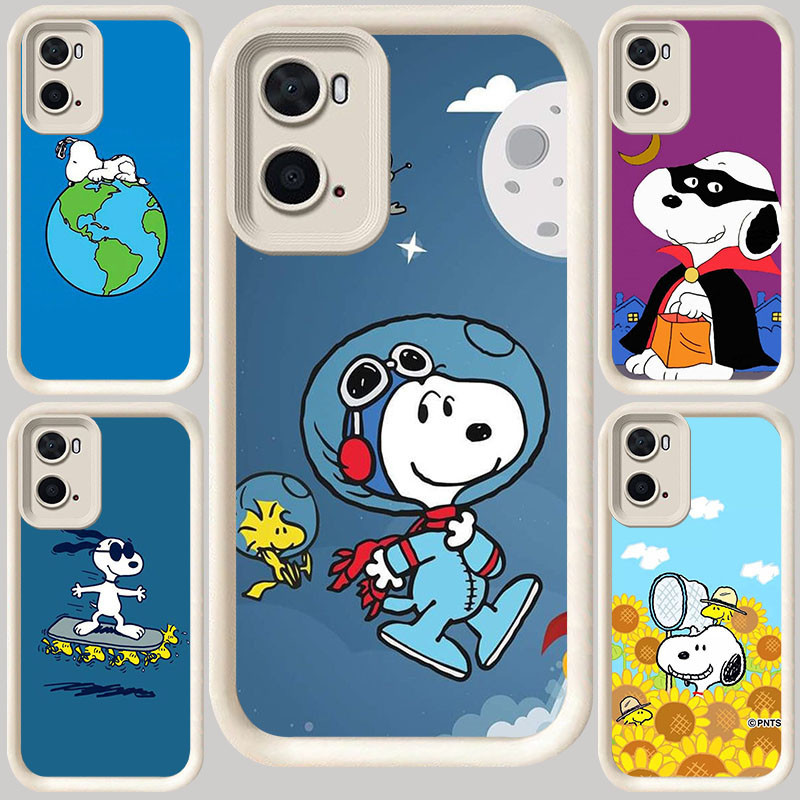 M-46 Snoopy Putih Casing untuk OPPO A57s A36 A57e A76 A96 A57 A77 A77s