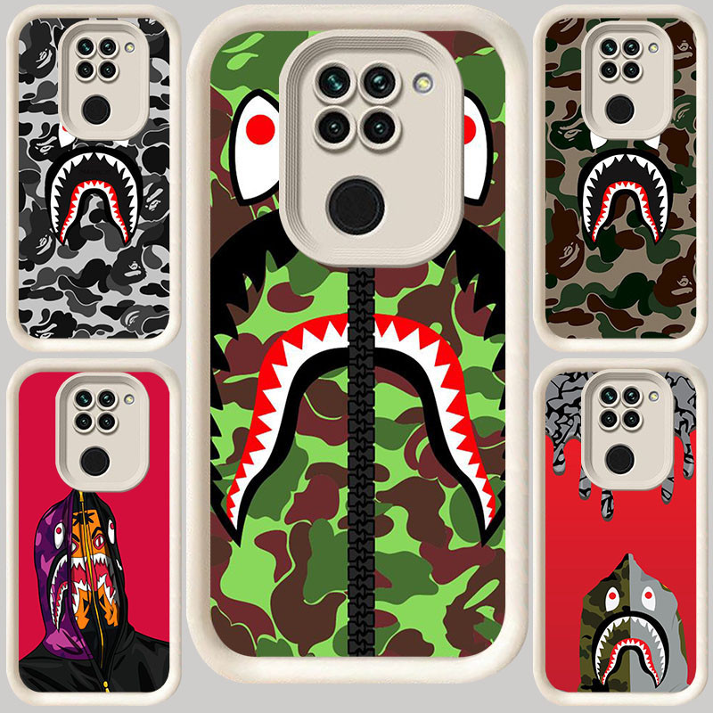 M-4 Bape Shark Putih Casing untuk Xiaomi Redmi Note 9 8 9S Pro Max