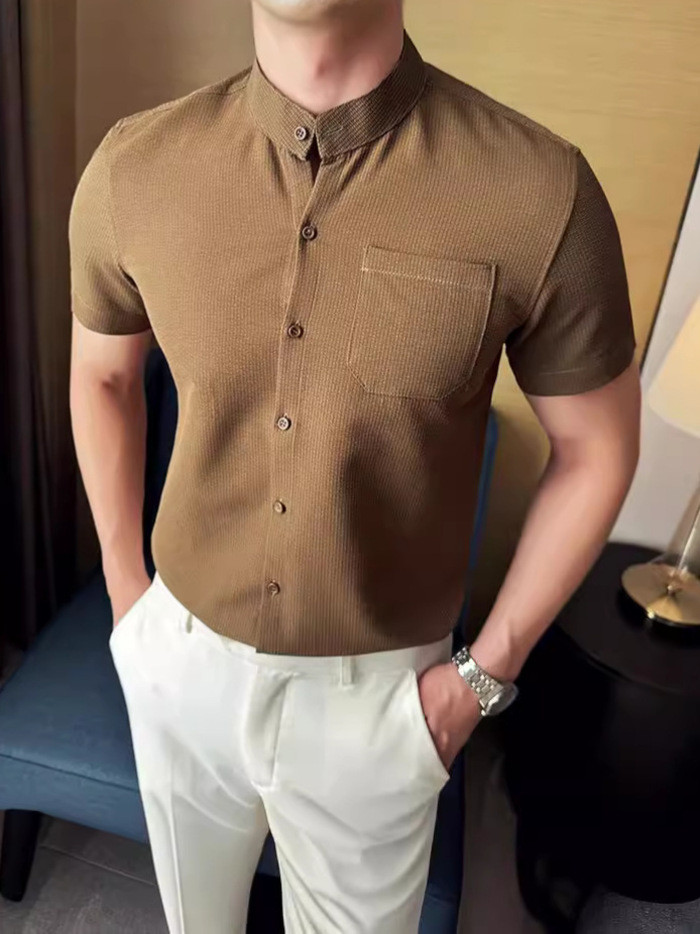 Kemeja  Angin Cina Baru Kaos Lengan Pendek Pria Langsung  Import
