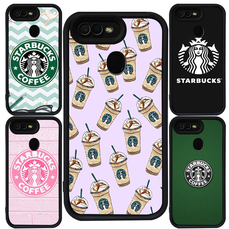 Casing untuk OPPO A1K A3S A12 F9 Pro F5 A5S A7 A12s A11K A5 A12E F7 Silikon Hitam M-48 Starbucks
