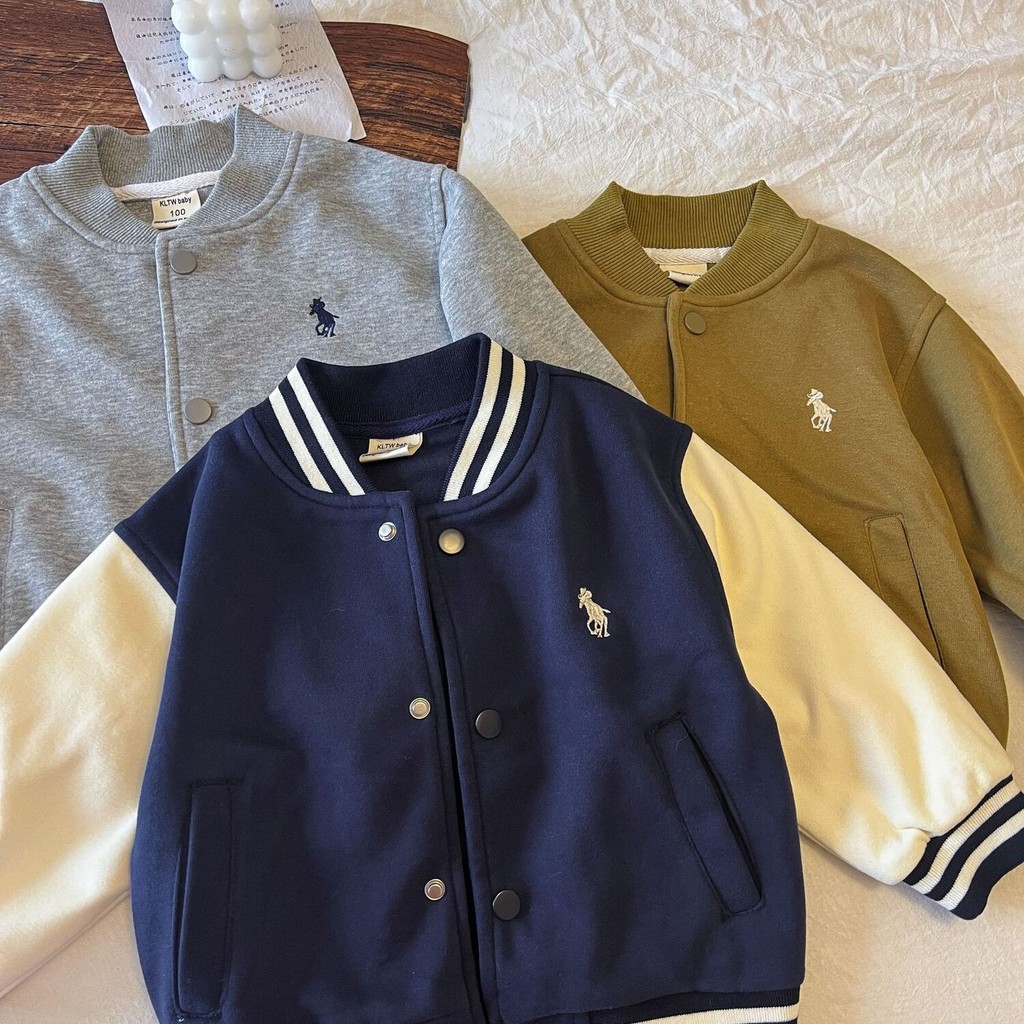 Jersey baseball anak 2024 semi musim gugur baru laki-laki dan perempuan jaket warna yang bertentanga