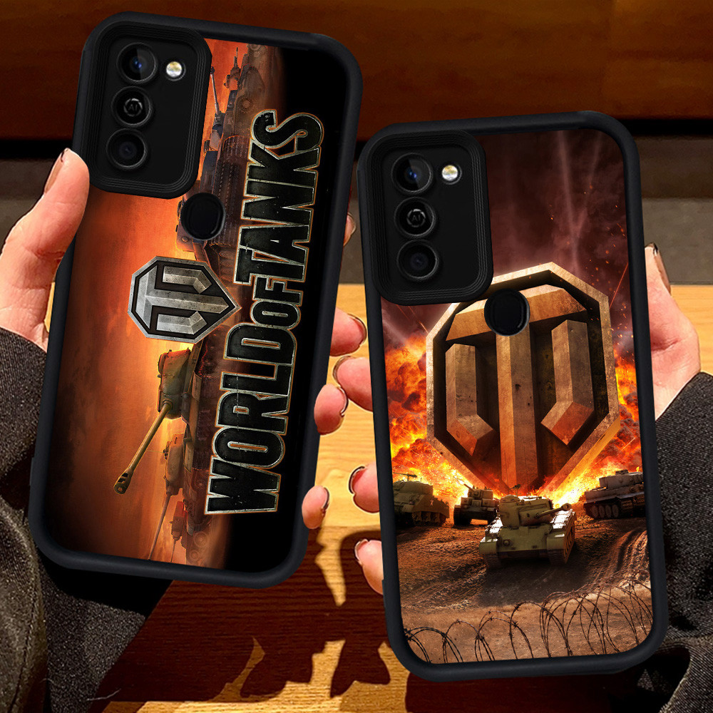 S128 World of Tanks Casing untuk Infinix Smart 5 HOT 12 8 11 10 6 Play Plus hitam