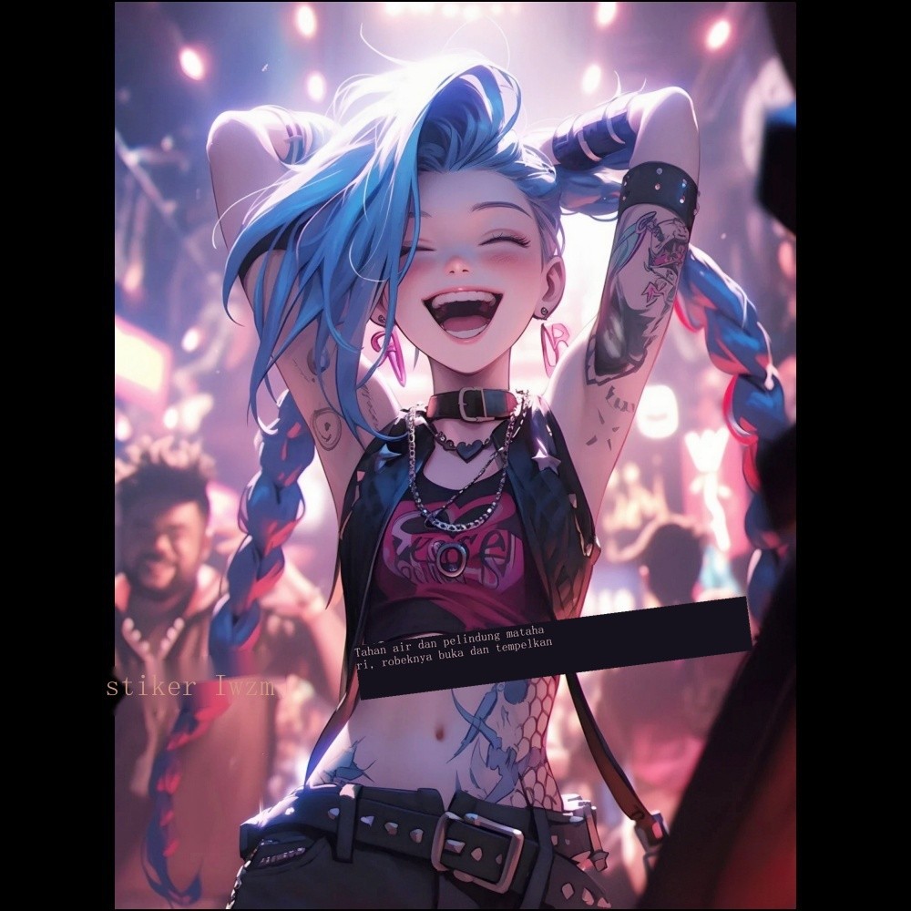 LOL League of Legends Jinx Poster Wall Lukisan Internet Kafe Asrama Kamar Tidur Kamar Tidur Dinding