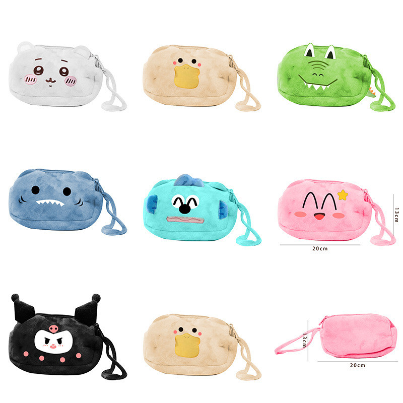 

Kotak pensil Lucu Kartun Kuromi pensil kasus, ikan badut, krokodil, bebek, sapi, Giekawa, makeup Sanrio, tas tangan Import